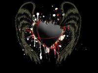 Черное сердце с черными крыльями